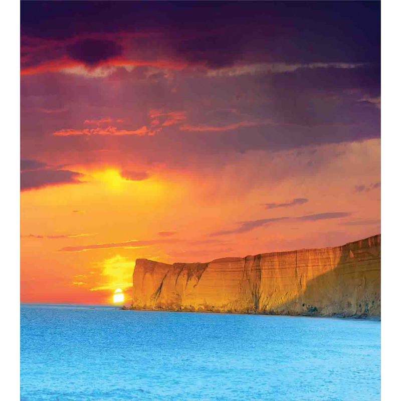 Sea Sunset with Cliffs Duvet Cover Set