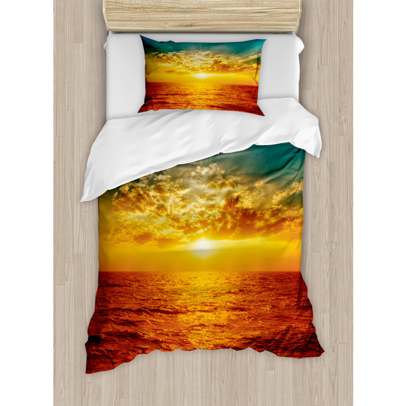 Sunset Seaside Clouds Duvet Cover Set