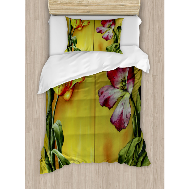 Retro Flower Painting Duvet Cover Set