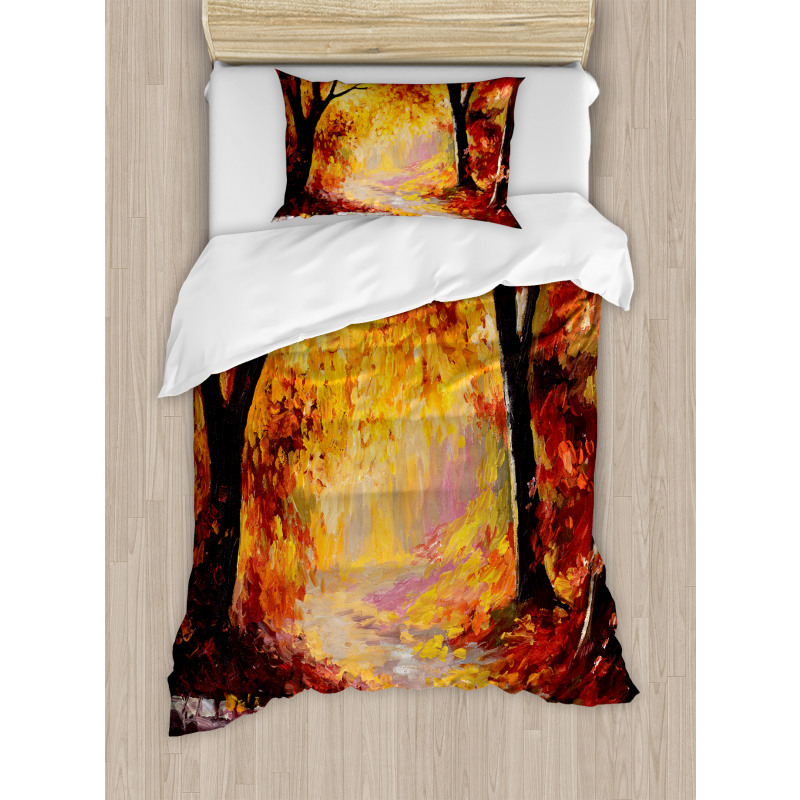 Forest Trees Leaves Duvet Cover Set