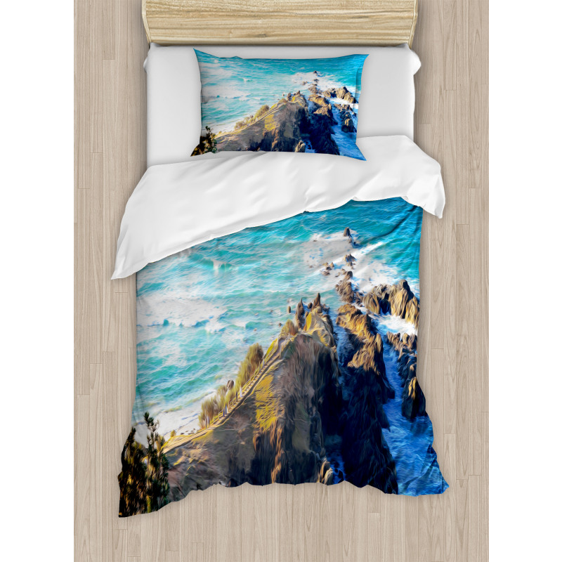 Austalian Cliffs by Sea Duvet Cover Set