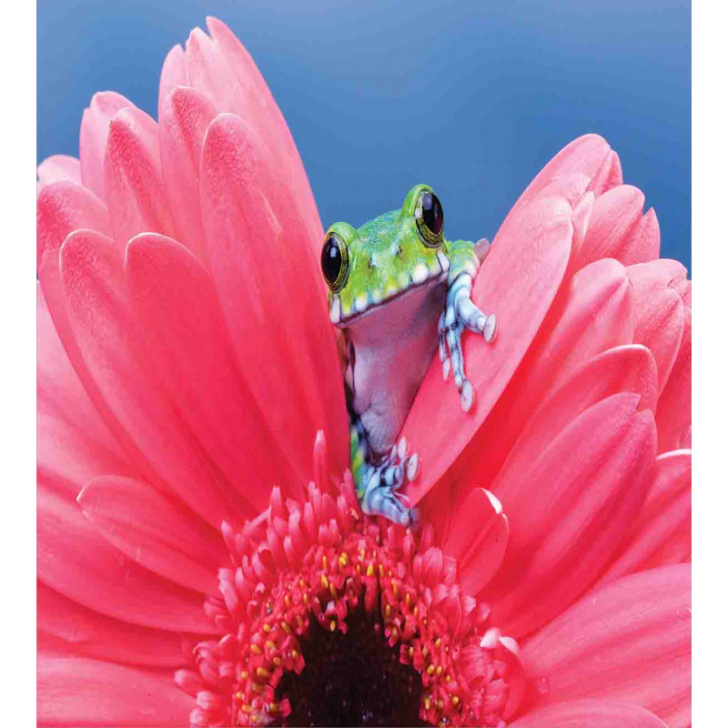 Frog on Gabera Flower Duvet Cover Set