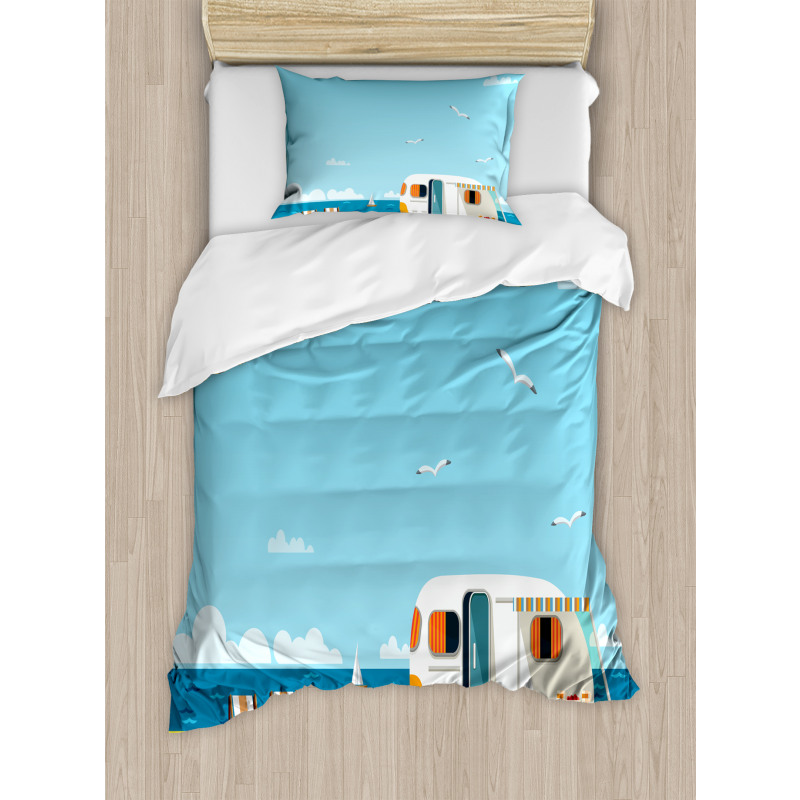 Coastline Clouds Scenery Duvet Cover Set