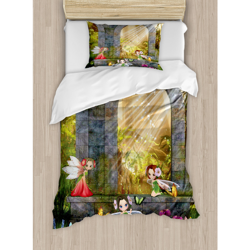 Flowers Blossoms Scene Duvet Cover Set