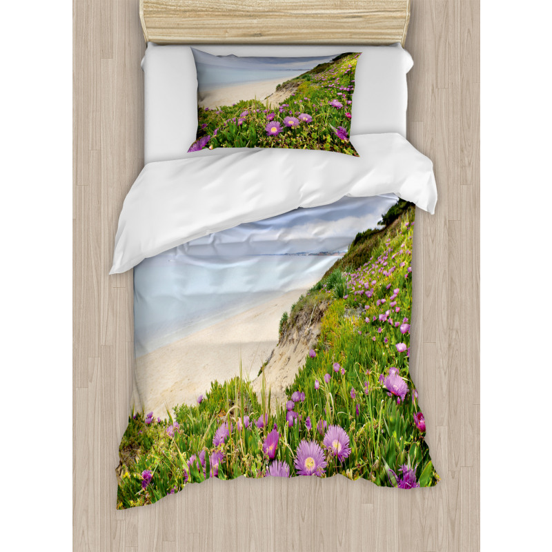 Aegean Sea with Blooming Duvet Cover Set