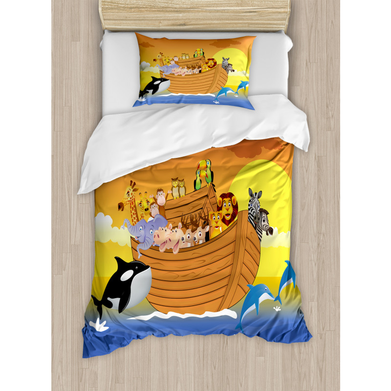 Myth Creatures in Sea Duvet Cover Set