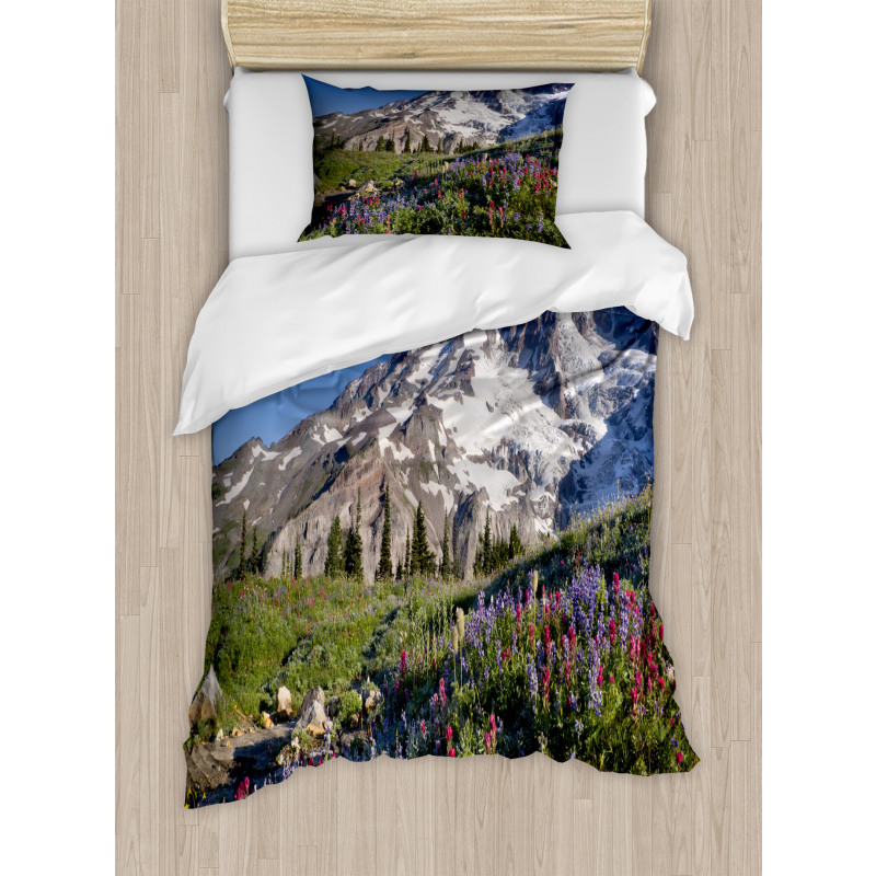 Spring Mt. Rainier Photo Duvet Cover Set