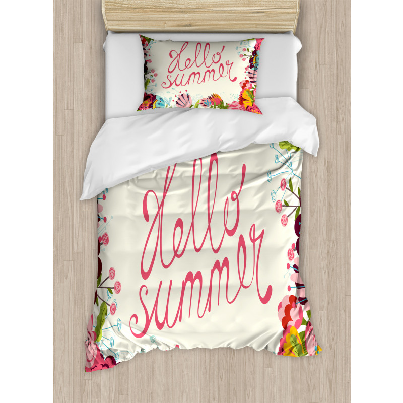 Hello Summer Garden Art Duvet Cover Set