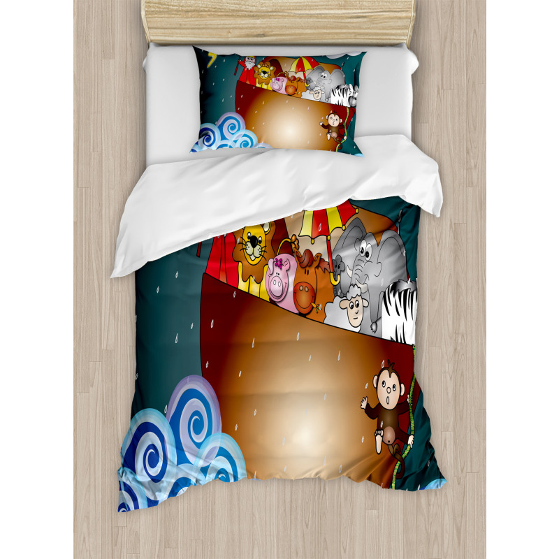 Ark on Dark Ocean Duvet Cover Set