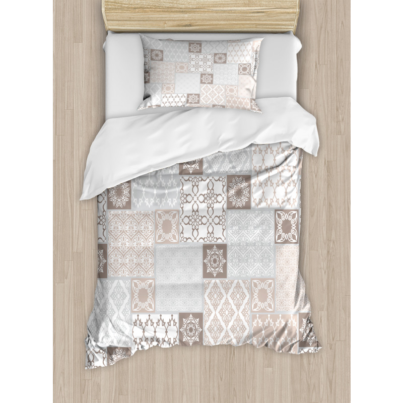 Pastel Oriental Motif Duvet Cover Set