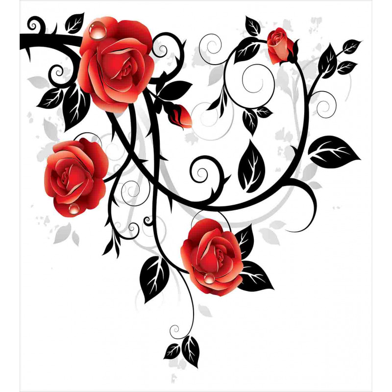 Swirling Roses Garden Duvet Cover Set