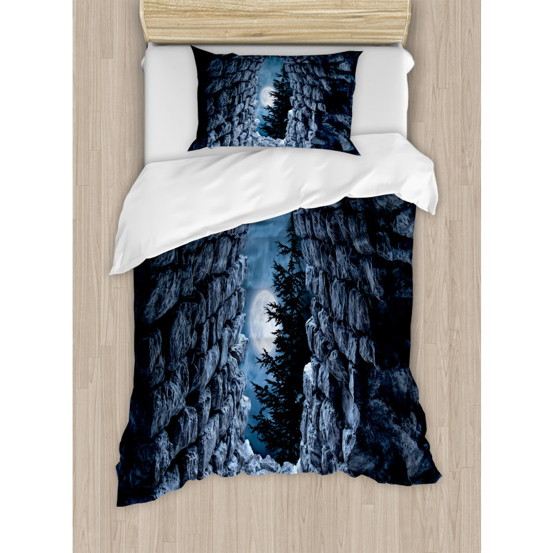 Full Moon Dark Cave Duvet Cover Set