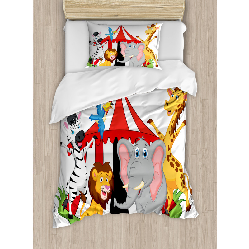 Circus Tent Giraffe Mime Duvet Cover Set