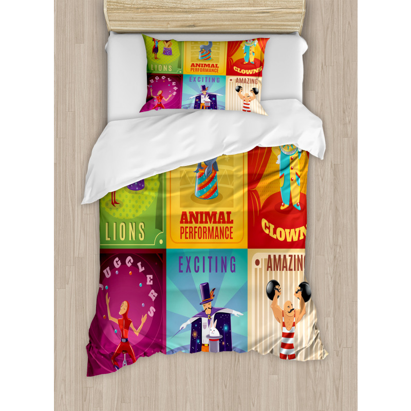 Retro Circus Animals Duvet Cover Set