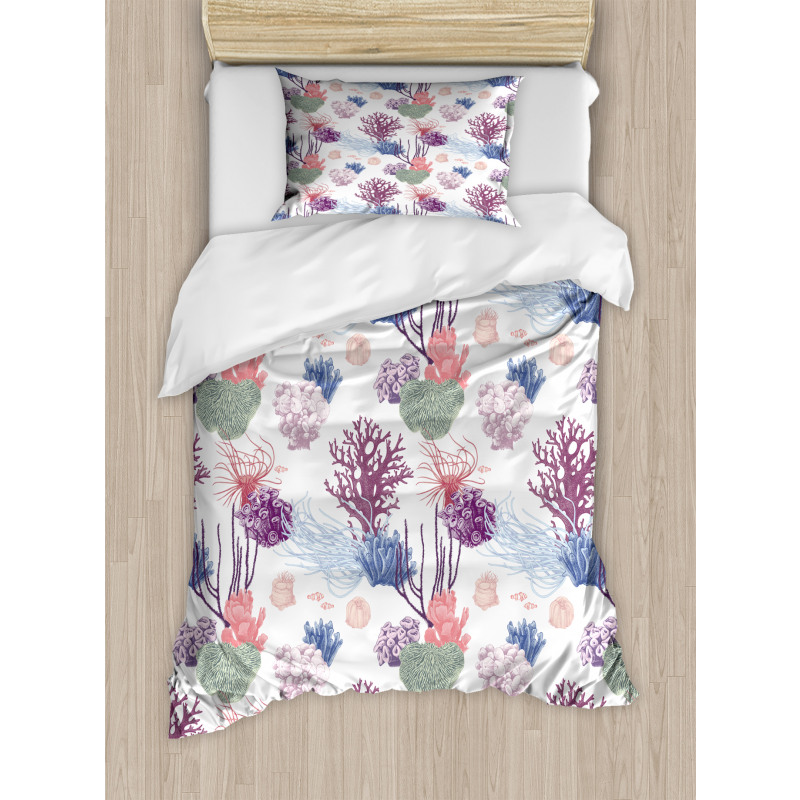 Engraved Reef Coral Designs Duvet Cover Set