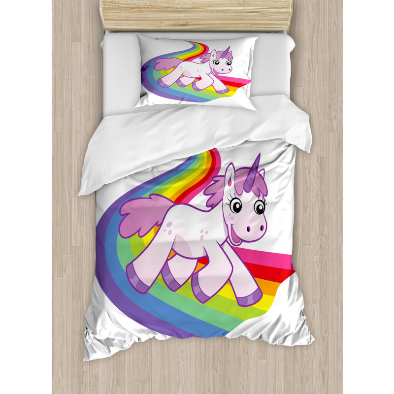 Fairy Creature Rainbow Duvet Cover Set