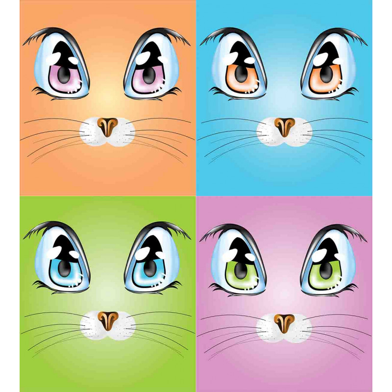 Colorful Animal Kitten Duvet Cover Set