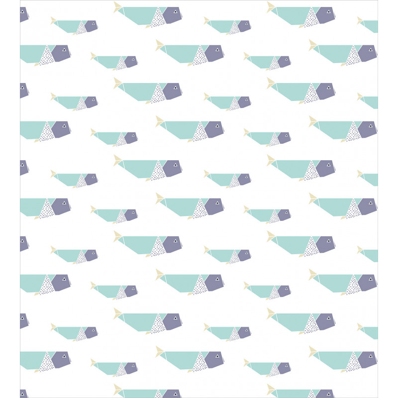 Origami Style Mammal Fish Duvet Cover Set