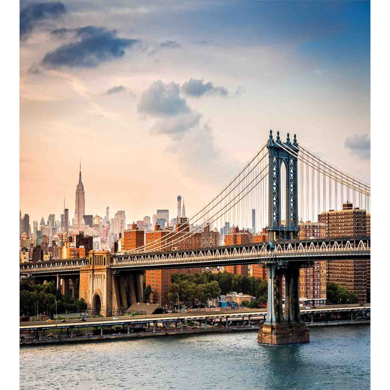 Manhattan Bridge in NYC Duvet Cover Set