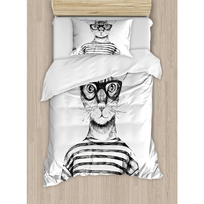 Hipster New Age Cat Duvet Cover Set