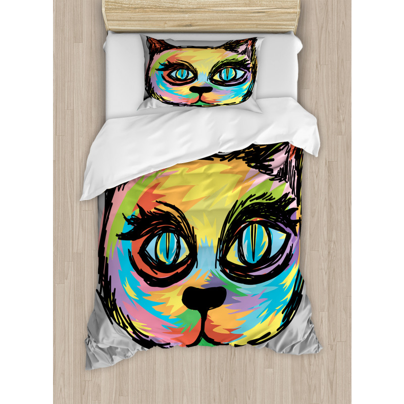 Sketch Art Dark Big Eyes Duvet Cover Set