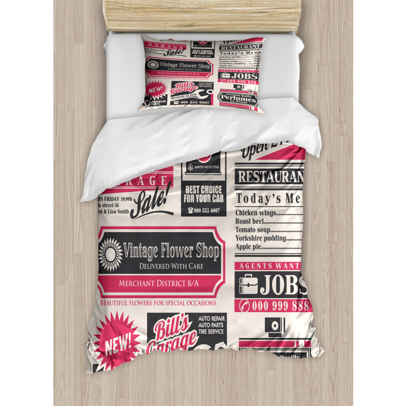 News Magazine Design Duvet Cover Set