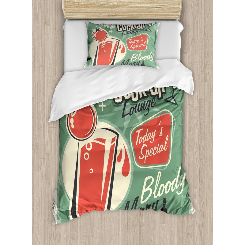 Nostalgic Bar Poster Duvet Cover Set