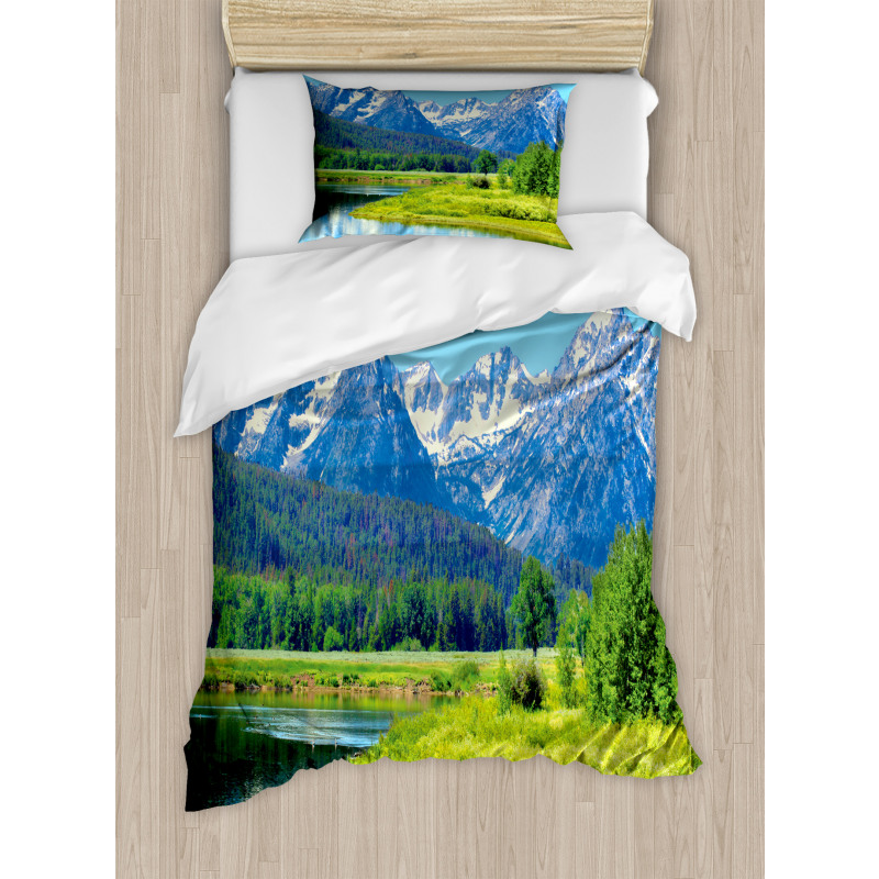 Grand Teton Mountains Duvet Cover Set