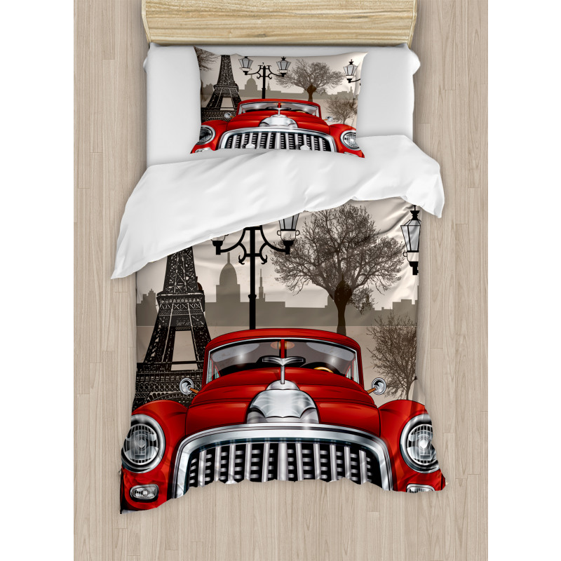 Parisian City Scenery Duvet Cover Set