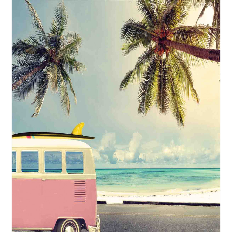 Retro Minivan on Beach Duvet Cover Set