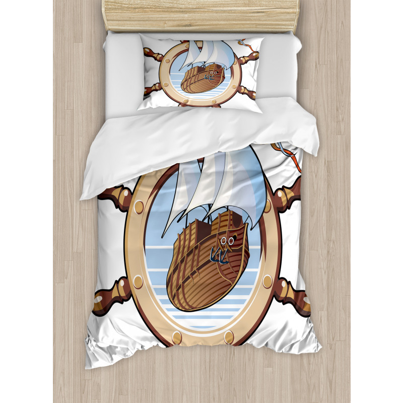 Ships Wheel Sailing Duvet Cover Set