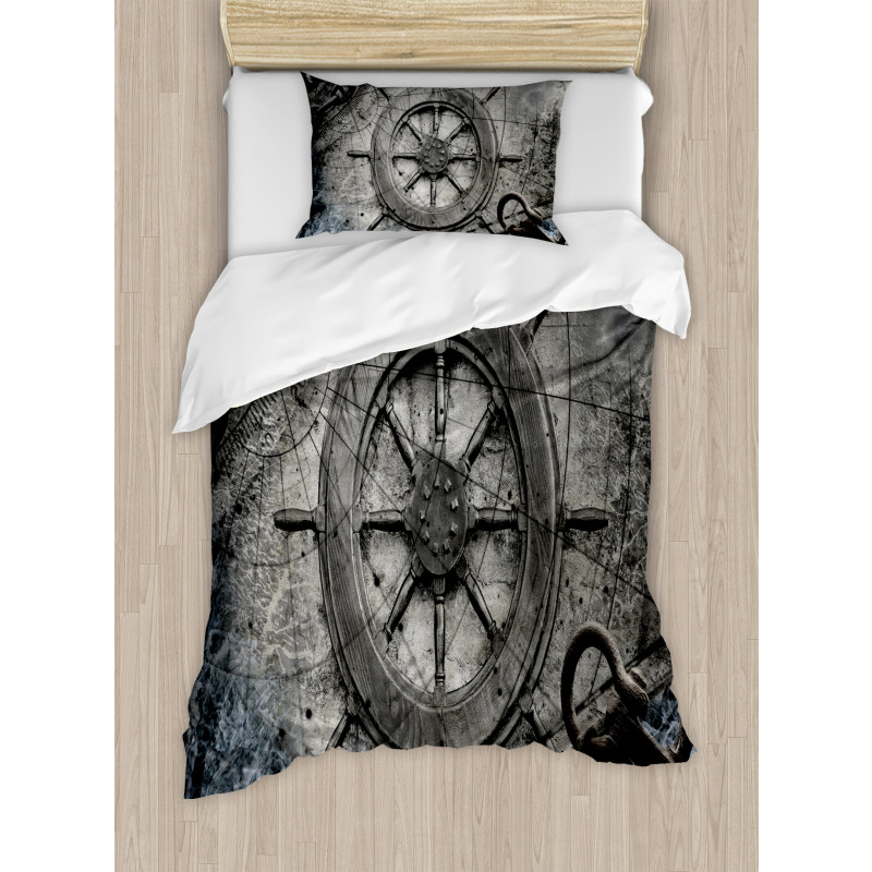 Steering Wheel Grunge Duvet Cover Set