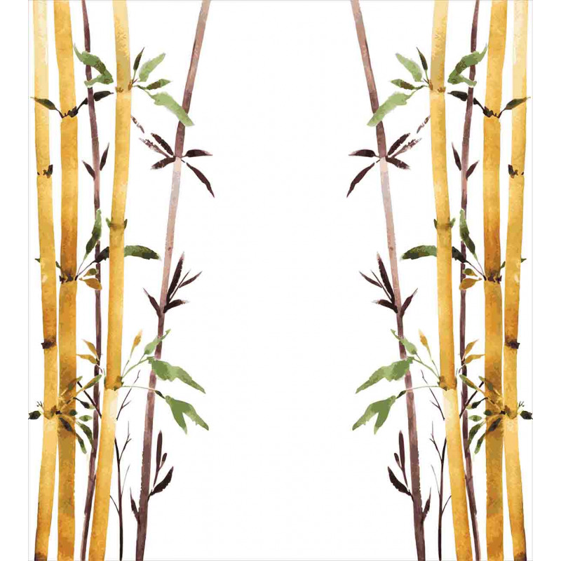 Hand Drawn Bamboos Leaf Duvet Cover Set
