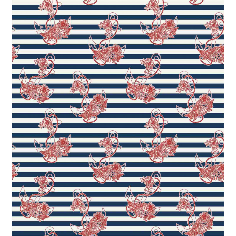 Anchor Striped Backdrop Duvet Cover Set