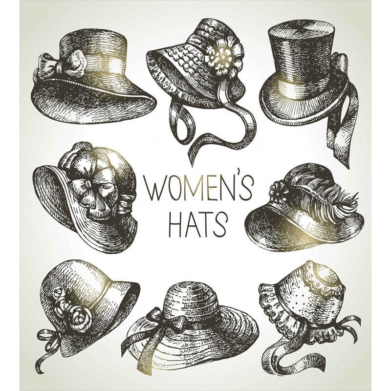 Vintage Woman Hats Duvet Cover Set