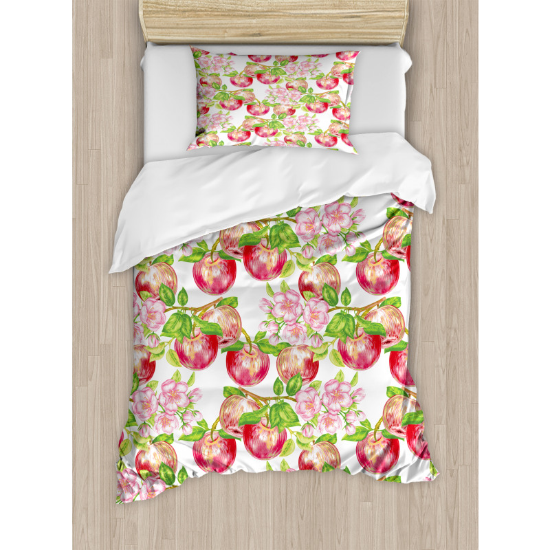 Nature Apple Tree Flower Duvet Cover Set