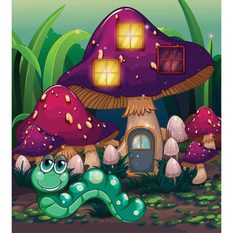 Worm Mushroom House Duvet Cover Set