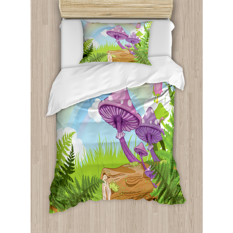 Wood Grass Fungus Art Duvet Cover Set