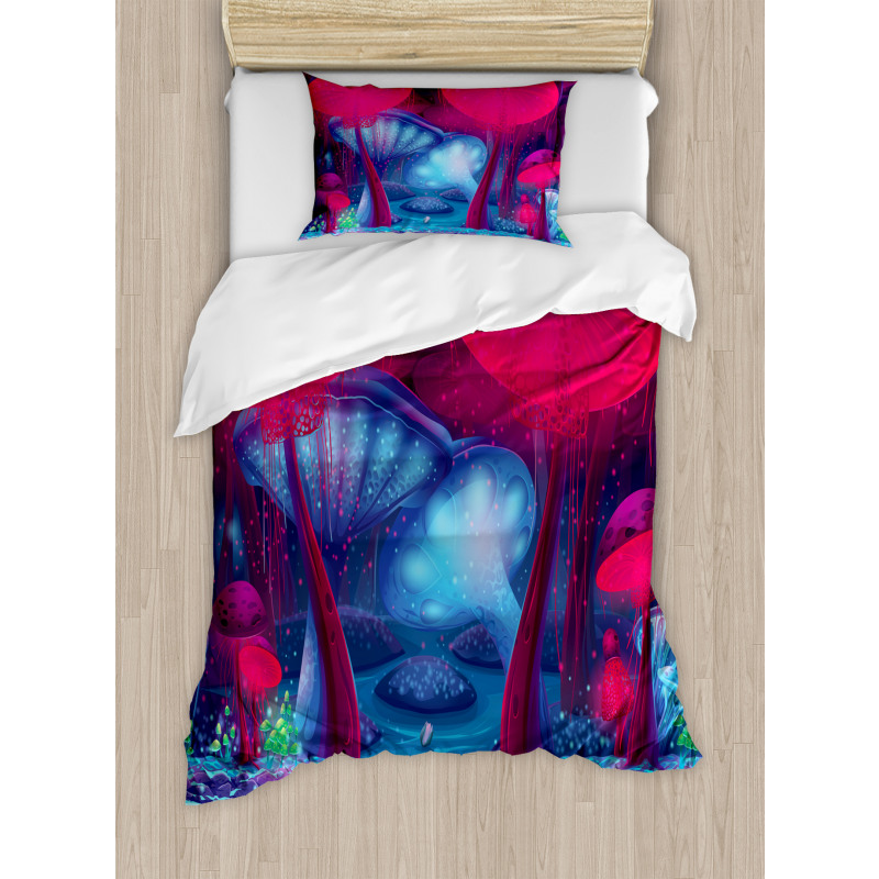 Mushrooms Vibrant Colors Duvet Cover Set