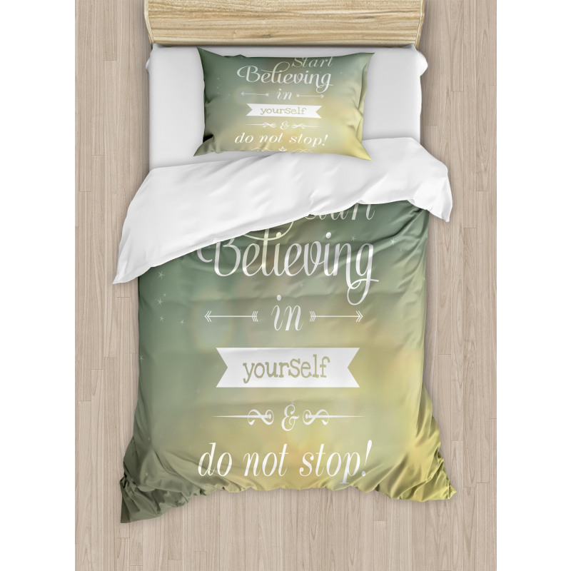 Yellow Letters Duvet Cover Set