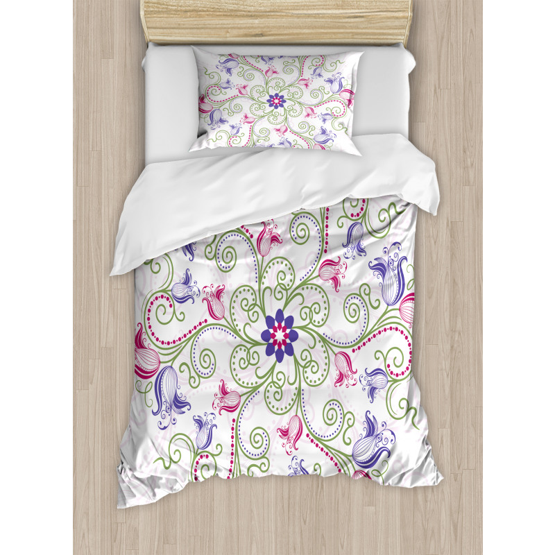 Round Flower Frame Duvet Cover Set