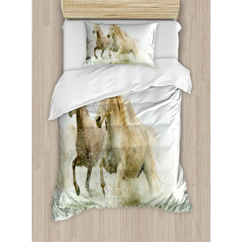 Camargue Horses in Water Duvet Cover Set