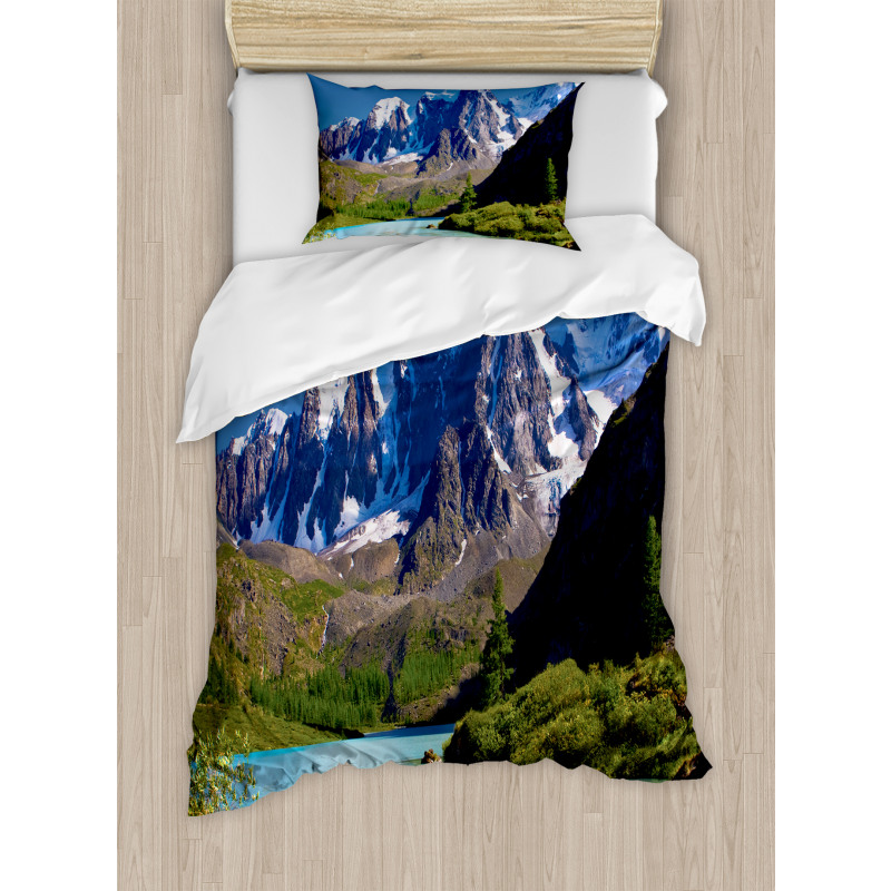 Mountain River Clouds Duvet Cover Set