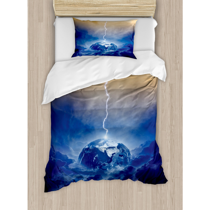 Big Bolt Hits Planet Duvet Cover Set