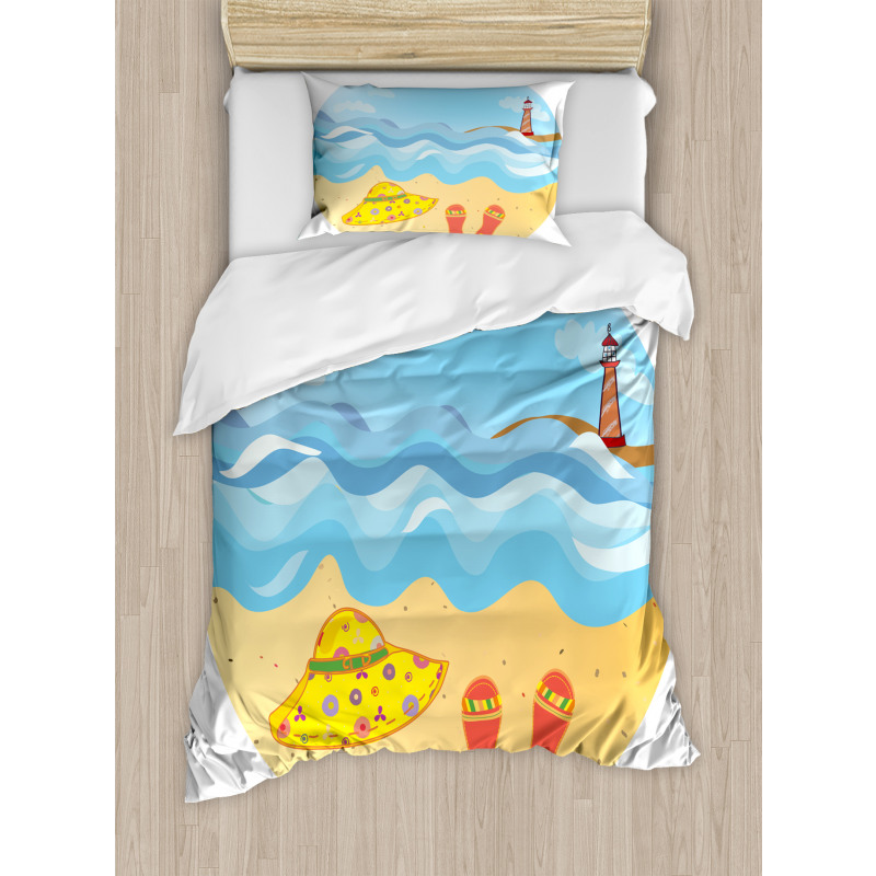 Minimal Doodle Ocean Duvet Cover Set