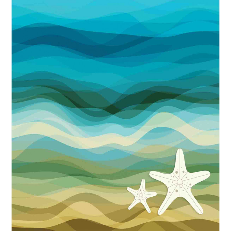 Modern Waves Starfish Duvet Cover Set