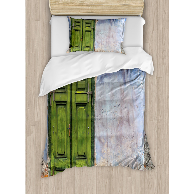 Colored House Old Door Duvet Cover Set