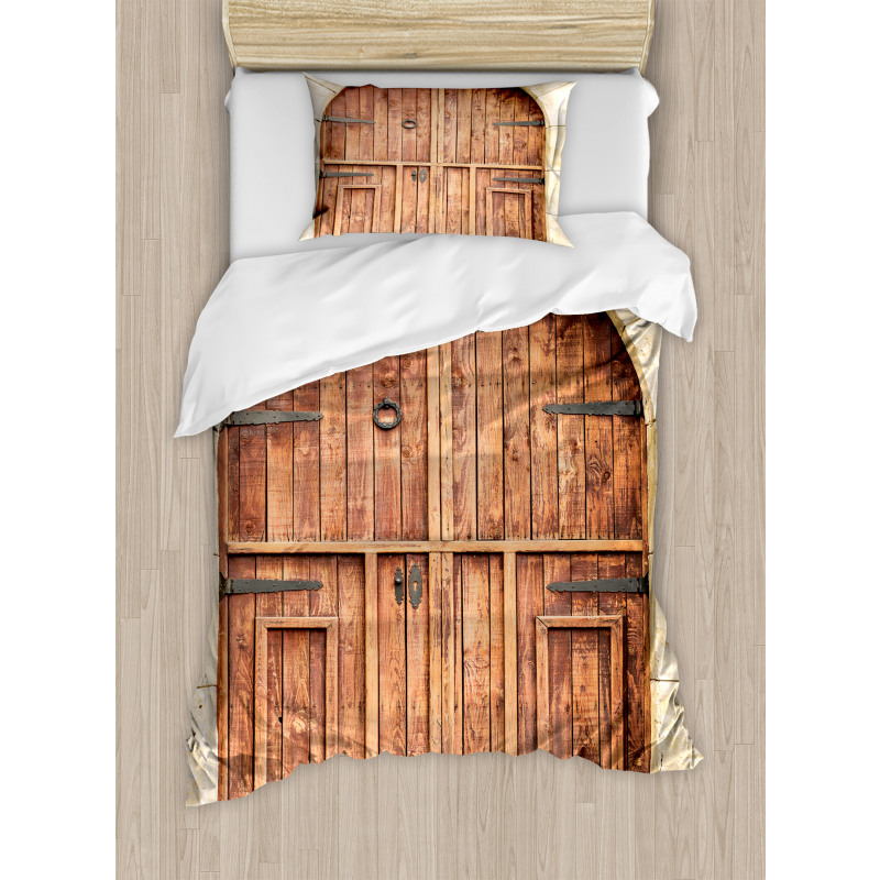 Oak Door Stone Facade Duvet Cover Set