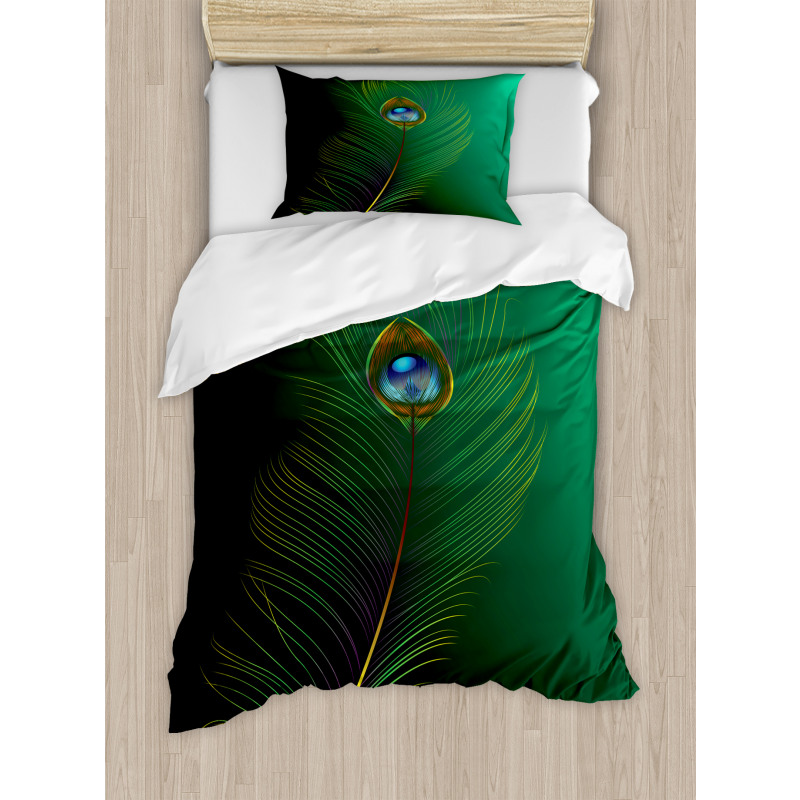 Peacock Bird Plumes Duvet Cover Set