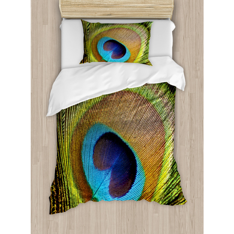 Green Peacock Feathers Duvet Cover Set